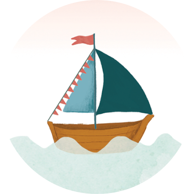 Sluitsticker bootje sticker vlaggetjes